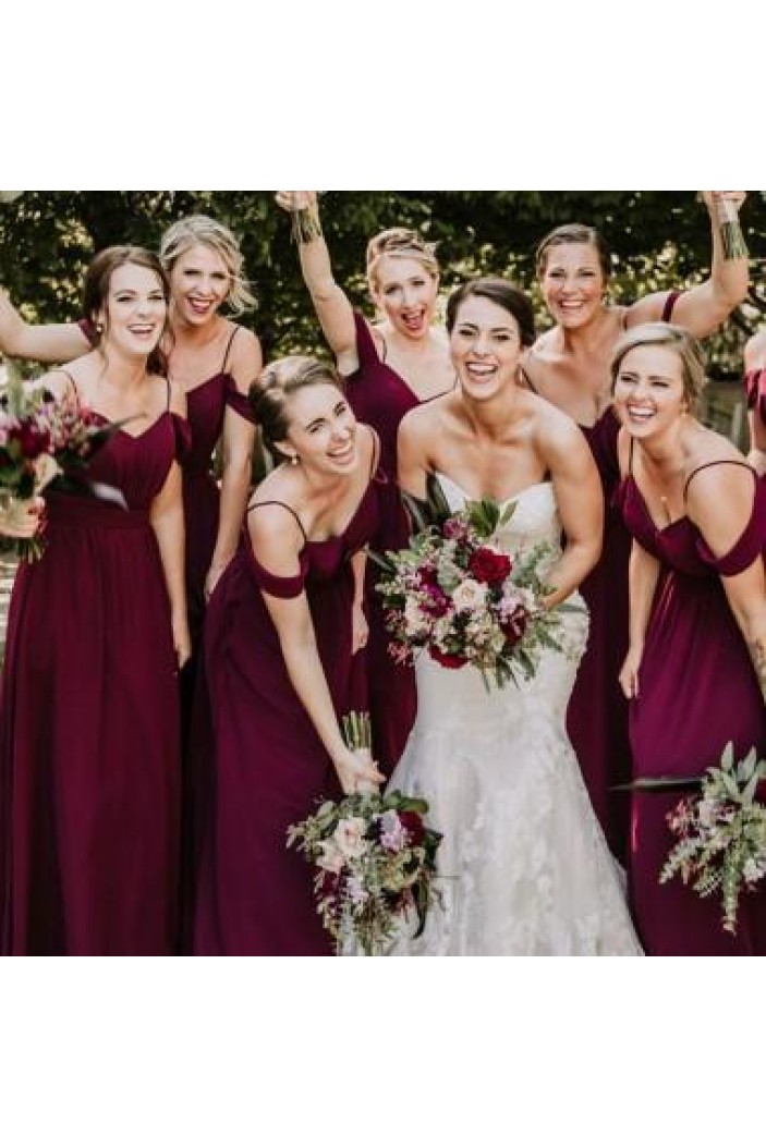 A-Line Simple Spaghetti Straps Long Bridesmaid Dresses 3010312