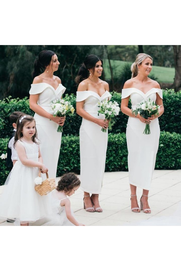 Sheath Off-the-Shoulder Bridesmaid Dresses 3010321