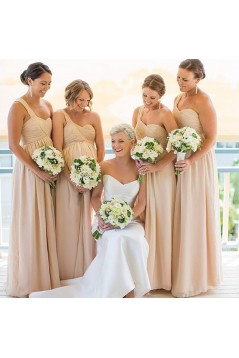 A-Line One-Shoulder Empire Chiffon Long Bridesmaid Dresses Maternity Dresses 3010323