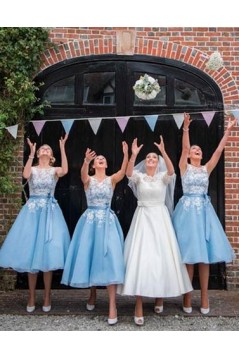 A-Line Lace Long Bridesmaid Dresses 3010328