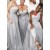 A-Line Beaded One-Shoulder Plus Size Long Bridesmaid Dresses 3010334