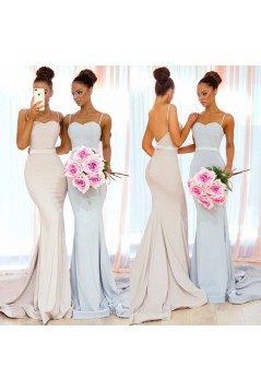 Mermaid Spaghetti Straps Long Bridesmaid Dresses 3010343