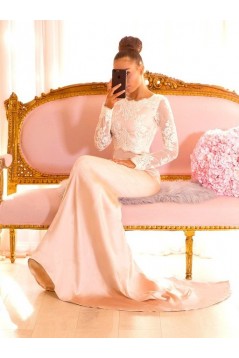 Mermaid Lace Long Sleeves Long Bridesmaid Dresses 3010344