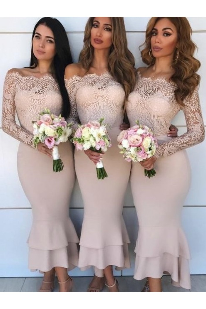 Long Sleeves Lace Bridesmaid Dresses 3010357