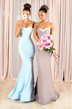 Mermaid Spaghetti Straps Long Bridesmaid Dresses 3010359