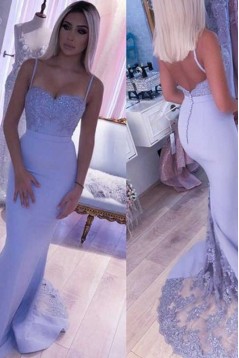 Mermaid Spaghetti Straps Long Lace Bridesmaid Dresses 3010373