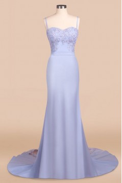 Mermaid Spaghetti Straps Long Lace Bridesmaid Dresses 3010373