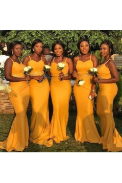 Mermaid Spaghetti Straps Long Bridesmaid Dresses 3010387