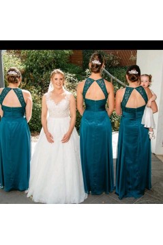 A-Line Lace Long Bridesmaid Dresses 3010395