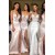 Memraid V-Neck Long Bridesmaid Dresses with Slit 3010407
