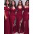 Mermaid Off-the-Shoulder Long Burgundy Floor Length Bridesmaid Dresses 3010437