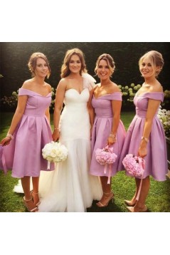 A-Line Off-the-Shoulder Knee Length Bridesmaid Dresses 3010459