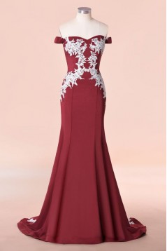 Mermaid Off-the-Shoulder Lace Floor Length Bridesmaid Dresses 3010477