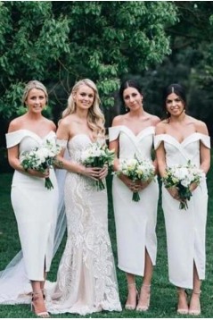 Sheath Off-the-Shoulder Bridesmaid Dresses 3010496