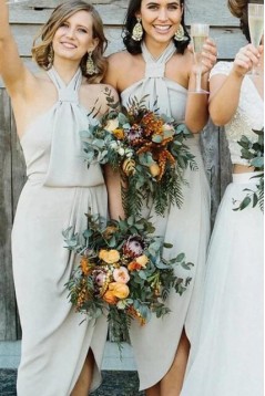 Sheath Halter Bridesmaid Dresses 3010497