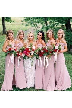 Sheath Spaghetti Straps Floor Length Bridesmaid Dresses 3010498