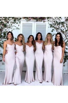 Sheath Spaghetti Straps Floor Length Bridesmaid Dresses 3010505
