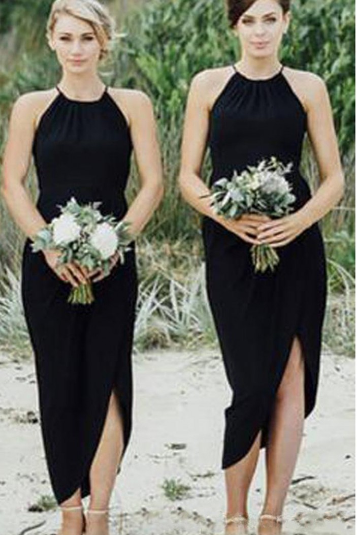 Sheath Black Bridesmaid Dresses 3010507