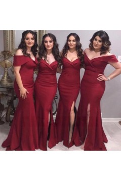 Mermaid Off-the-Shoulder Floor Length Bridesmaid Dresses 3010508