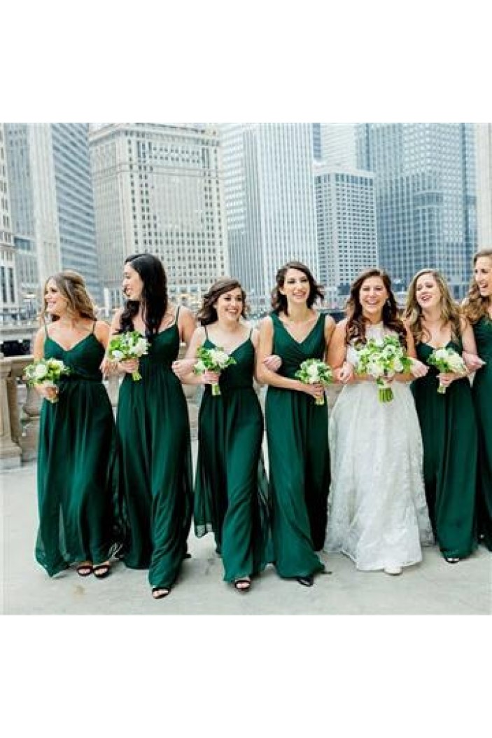 A-Line Long Chiffon Floor Length Bridesmaid Dresses 3010509