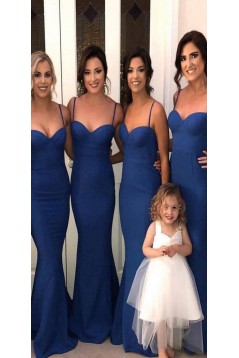 Mermaid Spaghetti Straps Long Floor Length Bridesmaid Dresses 3010524