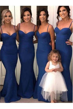 Mermaid Spaghetti Straps Long Floor Length Bridesmaid Dresses 3010524