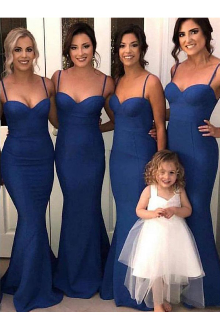 Mermaid Spaghetti Straps Long Floor Length Bridesmaid Dresses 3010524