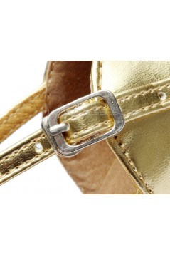 Women's Kids' Gold Sparkling Glitter Sandals Flats Latin Dance Shoes D601001