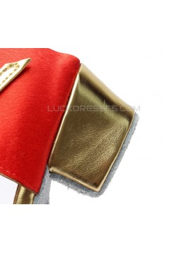 Women's Kids' Red Satin Sandals Flats Latin Dance Shoes Chunky Heels Dance Shoes D601004