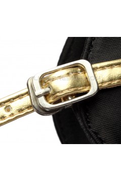 Women's Kids' Black Satin Sandals Flats Latin Dance Shoes Chunky Heels Dance Shoes D601006