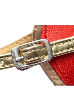 Women's Kids' Red Satin Gold Sparkling Glitter Flats Sandals Latin Dance Shoes Flower Girl Shoes D601007