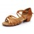 Women's Kids' Dance Shoes Latin/Ballroom Satin Chunky Heel Brown Dance Shoes D601024