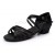 Women's Kids' Dance Shoes Latin/Ballroom Satin Chunky Heel Black Dance Shoes D601025