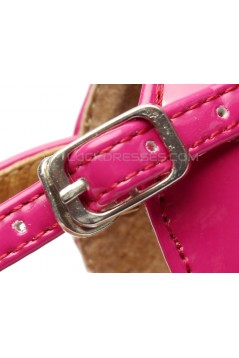 Women's Kids' Fuschia Sparkling Glitter Flats Latin Dance Shoes Chunky Heels Modern Dance Shoes D601028