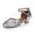 Women's Kids' Silver Sparkling Glitter Flats Latin Modern Dance Shoes Chunky Heels Wedding Party Shoes D601029