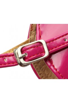 Women's Kids' Fuschia Sparkling Glitter Flats Latin Salsa T-Strap Dance Shoes Chunky Heels Wedding Party Shoes D601036