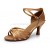 Women's Tan Satin Heels Sandals Latin Salsa With Ankle Strap Dance Shoes D602014