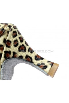 Women's Leopard Satin Heels Sandals Latin Salsa With Ankle Strap Dance Shoes D602015