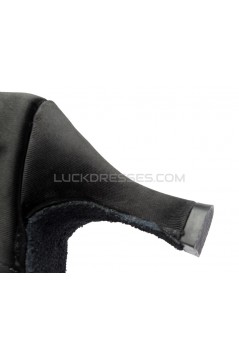 Women's Black Satin Heels Sandals Latin Salsa With Ankle Strap Dance Shoes D602024