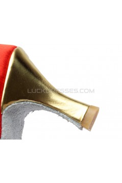 Women's Red Satin Heels Sandals Latin Salsa With Ankle Strap Dance Shoes D602025