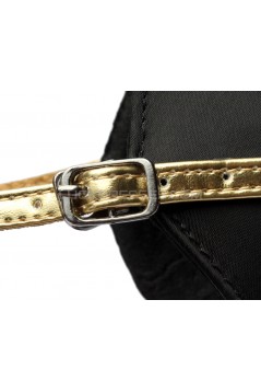 Women's Black Gold Satin Heels Sandals Latin Salsa With Ankle Strap Dance Shoes D602033