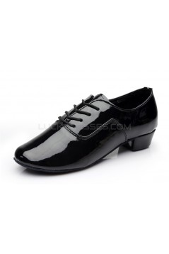 Men's Kids' Black Leatherette Modern Ballroom Latin Dance Shoes Dance Sneakers Flat Heel D603001