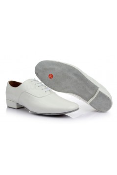 Men's Kids' White Leatherette Modern Ballroom Latin Dance Shoes Dance Sneakers Flat Heel D603006