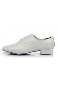 Men's Kids' White Leatherette Modern Ballroom Latin Dance Shoes Dance Sneakers Flat Heel D603006
