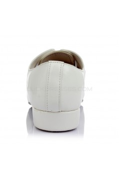 Men's Kids' White Leatherette Modern Ballroom Latin Dance Shoes Dance Sneakers Flat Heel D603006