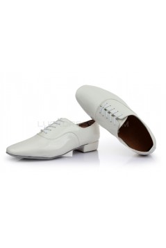 Men's Kids' White Leatherette Modern Ballroom Latin Dance Shoes Dance Sneakers Flat Heel D603006