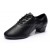 Men's Kids' Black Soft Leather Modern Ballroom Latin Dance Shoes Dance Sneakers Flat Heel D603007