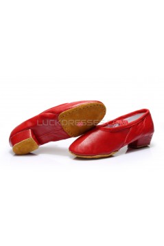 Women's Red Soft Leatherette Dance Shoes Ballet/Latin/Yoga/Dance Sneakers Flat Heel D604003