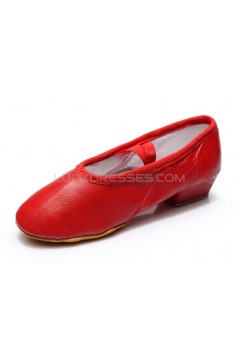 Women's Red Soft Leatherette Dance Shoes Ballet/Latin/Yoga/Dance Sneakers Flat Heel D604003