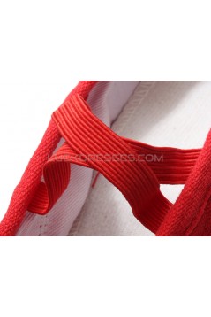 Women's Red Canvas Dance Shoes Ballet/Latin/Yoga/Dance Sneakers Canvas Flat Heel D604004